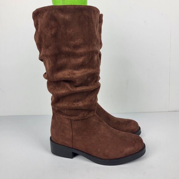 Steve Madden Jcecee Brown Faux Suede Boot Winter Stretchy Comfort Size 4 - Picture 8 of 12